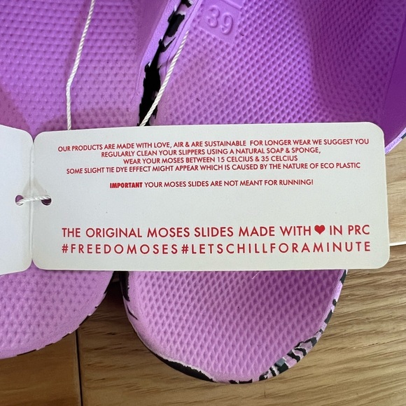 NWT FREEDOM MOSES - Purple Zebra Print Slide Sandals - 38/39 - Picture 4 of 8